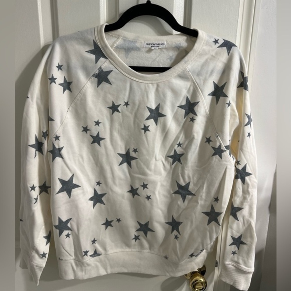 Star Shirt Grayson Threads Long Sleeve- White with gray stars Size Small